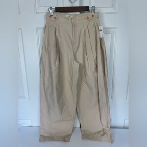 Maeve Beige Wide-Leg Trousers